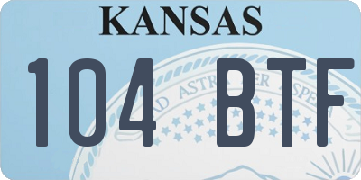 KS license plate 104BTF