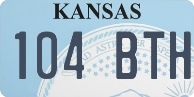 KS license plate 104BTH