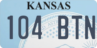 KS license plate 104BTN