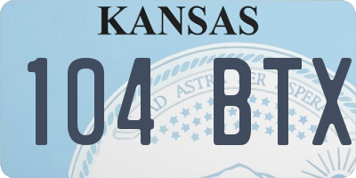 KS license plate 104BTX