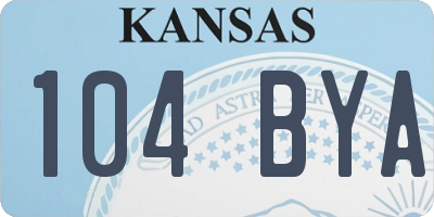 KS license plate 104BYA