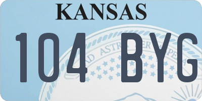 KS license plate 104BYG