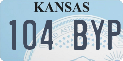 KS license plate 104BYP