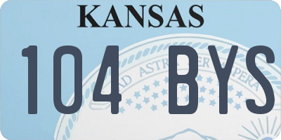 KS license plate 104BYS