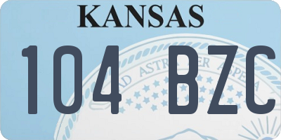 KS license plate 104BZC