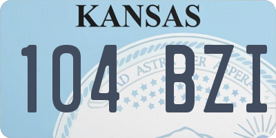 KS license plate 104BZI