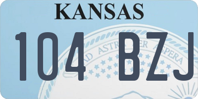 KS license plate 104BZJ