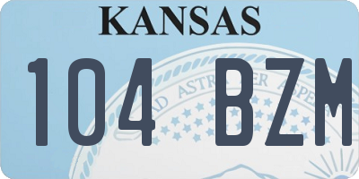 KS license plate 104BZM
