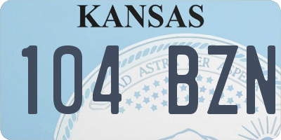 KS license plate 104BZN