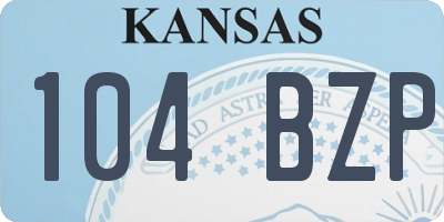 KS license plate 104BZP
