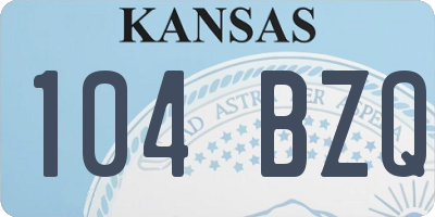 KS license plate 104BZQ