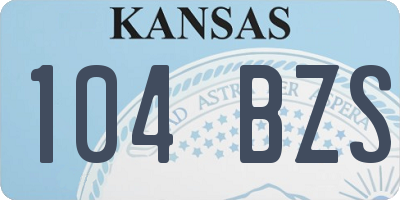 KS license plate 104BZS