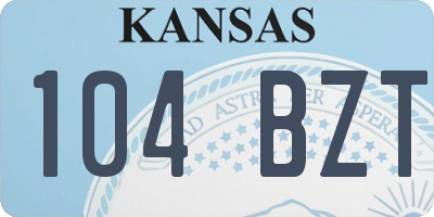 KS license plate 104BZT