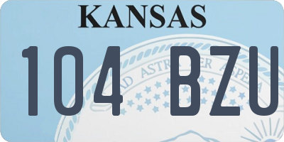KS license plate 104BZU