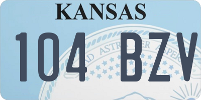 KS license plate 104BZV