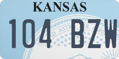 KS license plate 104BZW