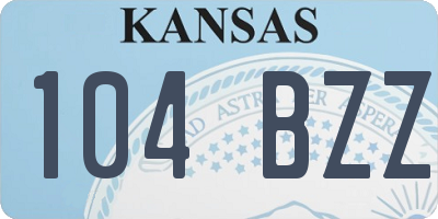 KS license plate 104BZZ