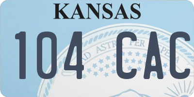 KS license plate 104CAC
