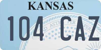 KS license plate 104CAZ