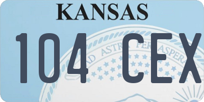 KS license plate 104CEX