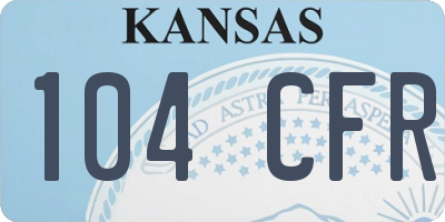 KS license plate 104CFR