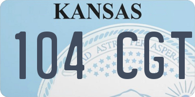 KS license plate 104CGT
