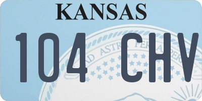 KS license plate 104CHV