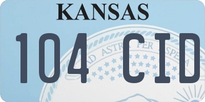 KS license plate 104CID