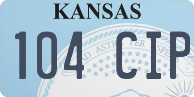 KS license plate 104CIP