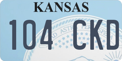 KS license plate 104CKD