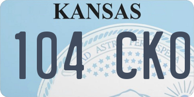 KS license plate 104CKO