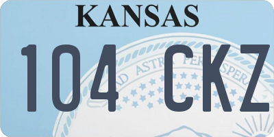 KS license plate 104CKZ