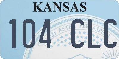 KS license plate 104CLC