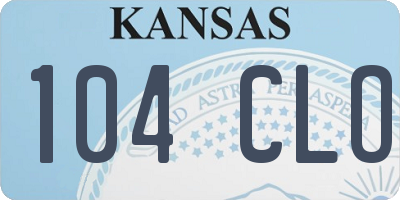 KS license plate 104CLO