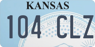 KS license plate 104CLZ