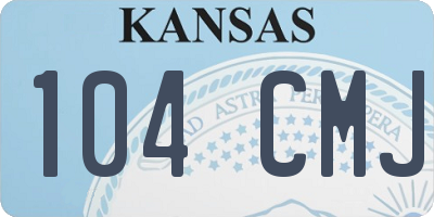 KS license plate 104CMJ