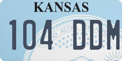 KS license plate 104DDM