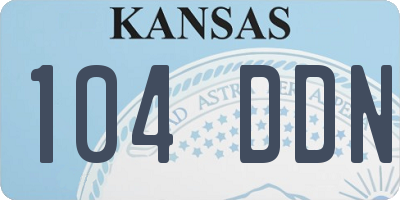 KS license plate 104DDN