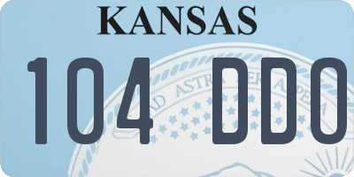 KS license plate 104DDO