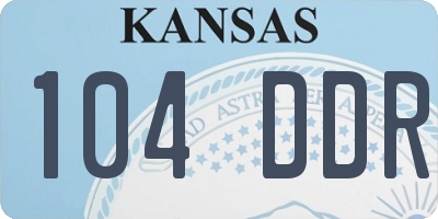 KS license plate 104DDR