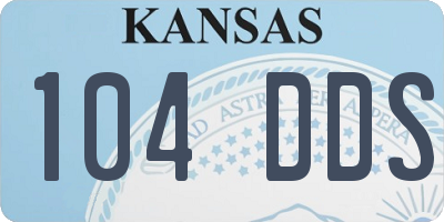 KS license plate 104DDS