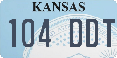KS license plate 104DDT
