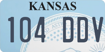 KS license plate 104DDV
