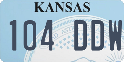 KS license plate 104DDW