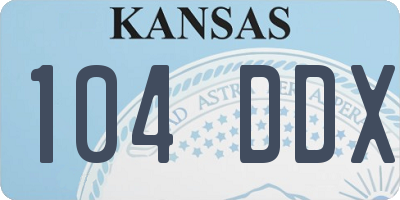 KS license plate 104DDX