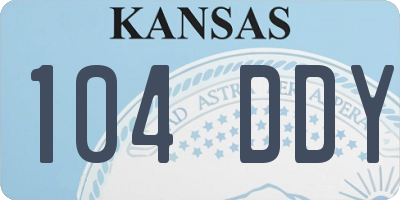KS license plate 104DDY