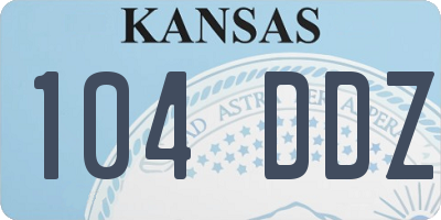 KS license plate 104DDZ