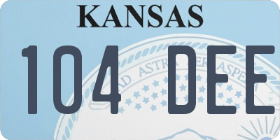 KS license plate 104DEE