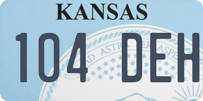 KS license plate 104DEH