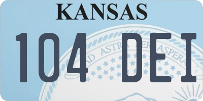 KS license plate 104DEI